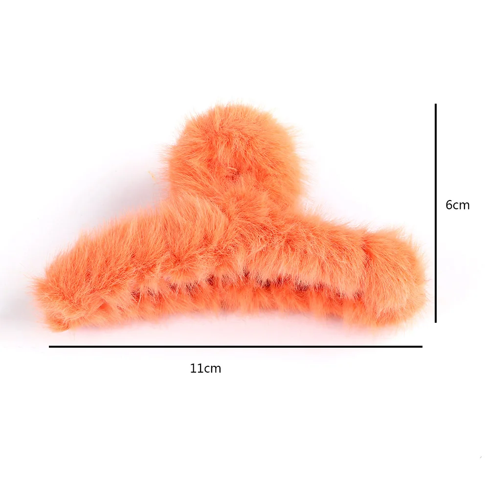 

Autumn Winter Fashion Colorful Rabbit Plush Hair Claw Elegant Temperament Catch Clip Korean INS Style Hair Accessories