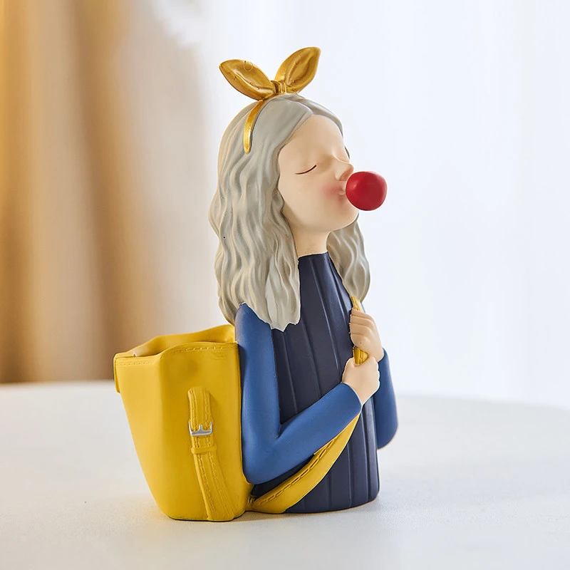 

Multifunctional Cute Girl Blowing Bubbles Pen Holder Accessories for Home Office Storage L23 L23