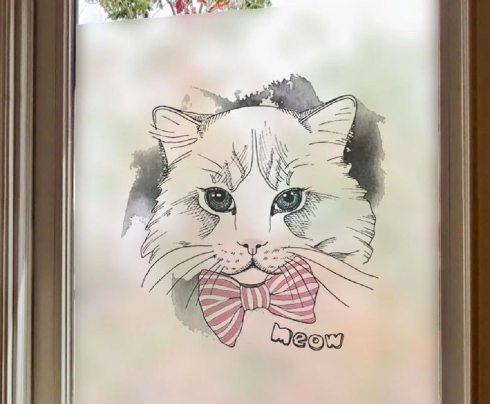 Оконная наклейка размером на заказ статическая липкая мультяшная ПВХ