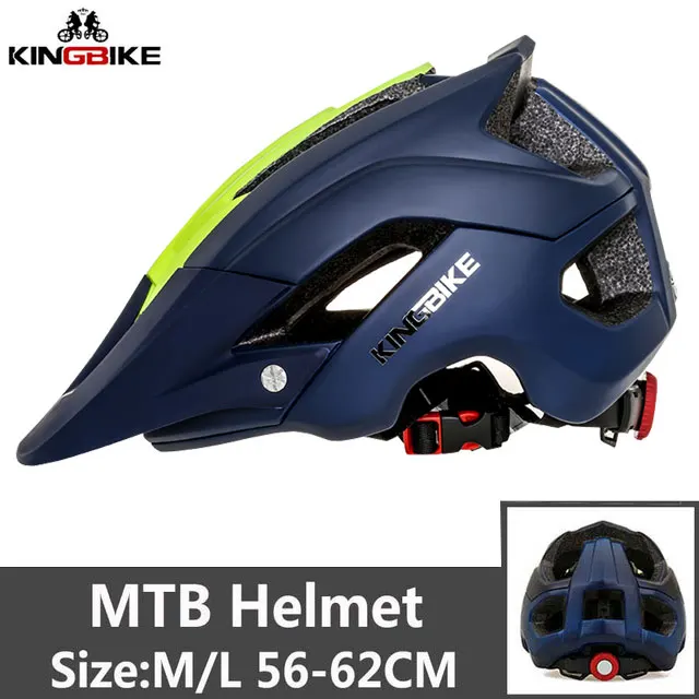 KINGBIKE шлемы для велоспорта,, для женщин и мужчин, mtb шлем, шлем для велоспорта, cascos bicicleta mtb casco ciclismo, гоночные шлемы для велосипеда - Цвет: J-654-dark blue-ML