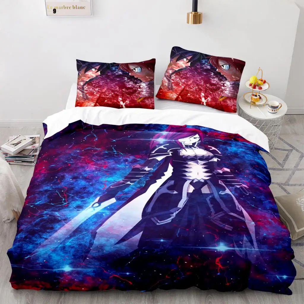 

Fairy Tail Bedding Set Single Twin Full Queen King Size Fairy Tail Bed Set Kid's Kid Bedroom Duvetcover Sets 3D Print 009