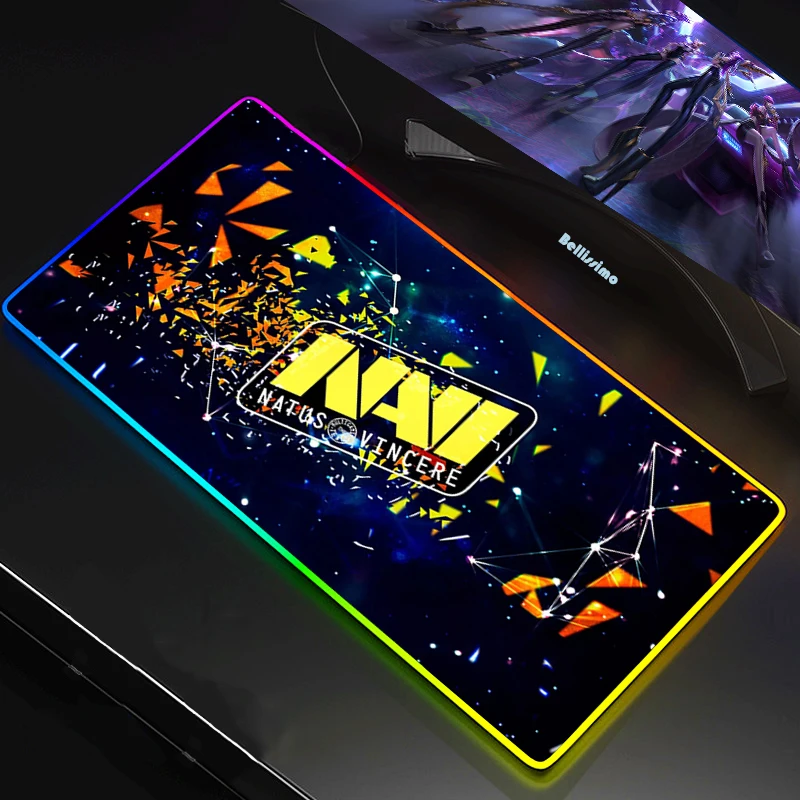 

Navi Natus Vincere RGB Gaming XXL Mousepad Large Mause Pad Keyboard Desk Carpet Game Rubber No-slip LED Mouse Mat Gamer 90x40CM