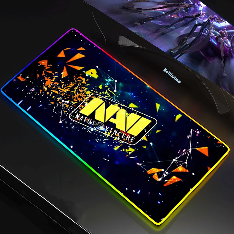 Игровой коврик для мыши Navi Natus Vincere RGB XXL большой клавиатуры игровой резиновый