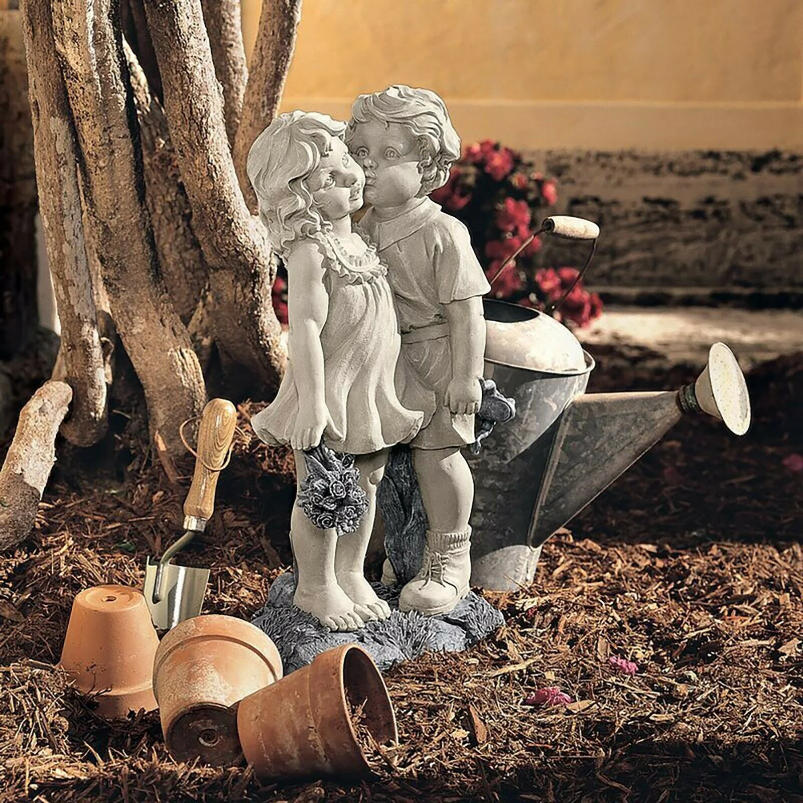 Exquisite Boy and Girl Kissing Statue Resin Crafts Ornament for Home Garden Courtyard Decoration Lawn Art Sculptures images - 6