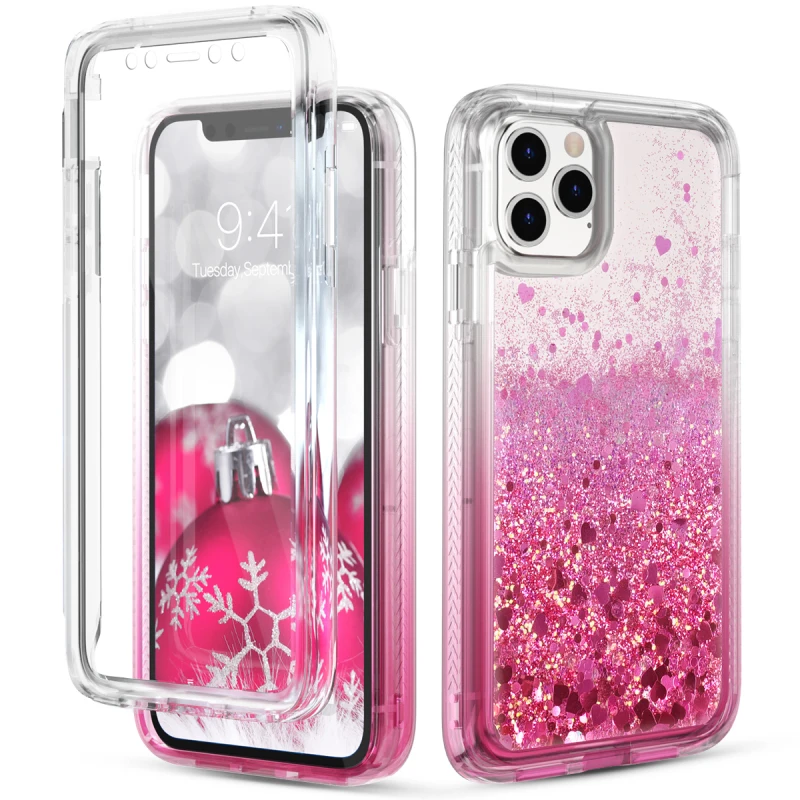 Блестящий блестящий чехол для телефона с сердечком iPhone 11 Pro Max XR Capa Liquid Quicksand