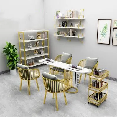 

Marble simple single double nail art desk and chair set wooden Japanese nail art table solid wood nail art table