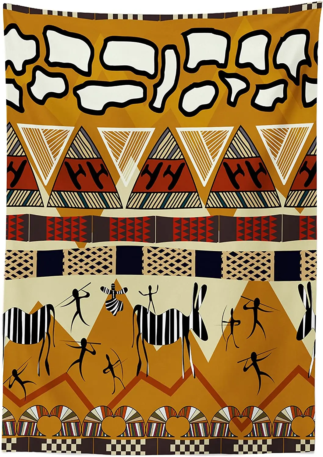 Стильная охотничья Зебра иллюстрация тема доисторического племени жизни печать