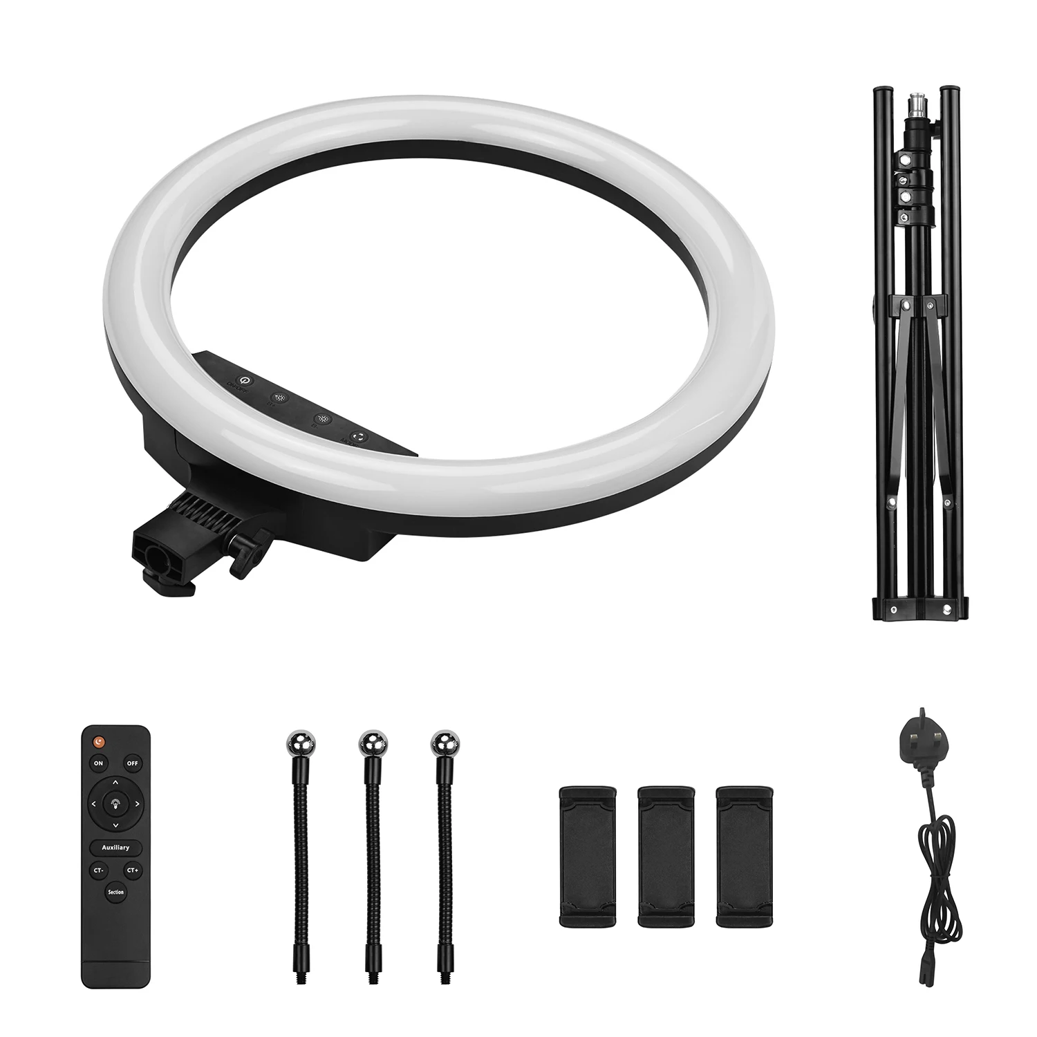 

18 Inch LED Ring Light Fill-in Lamp 2700K-5500K with Tripod Cell Phone Holders for Photography Shooting Makeup Vlogging Light