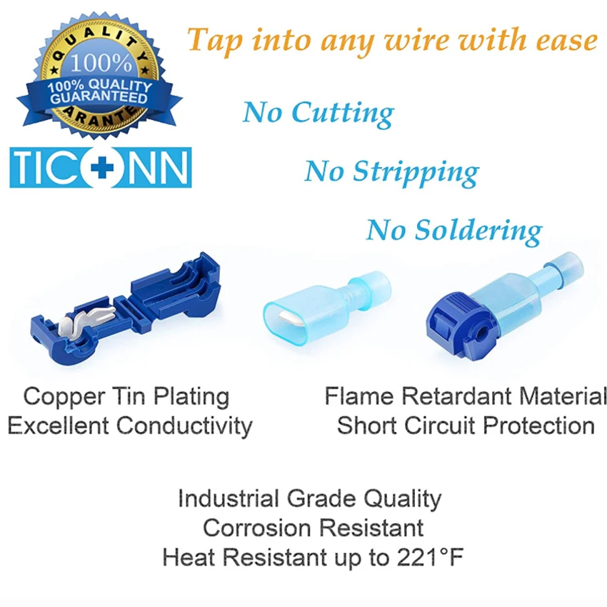 60 шт t образные изолированные быстроразъемные клеммы соединители для проводов