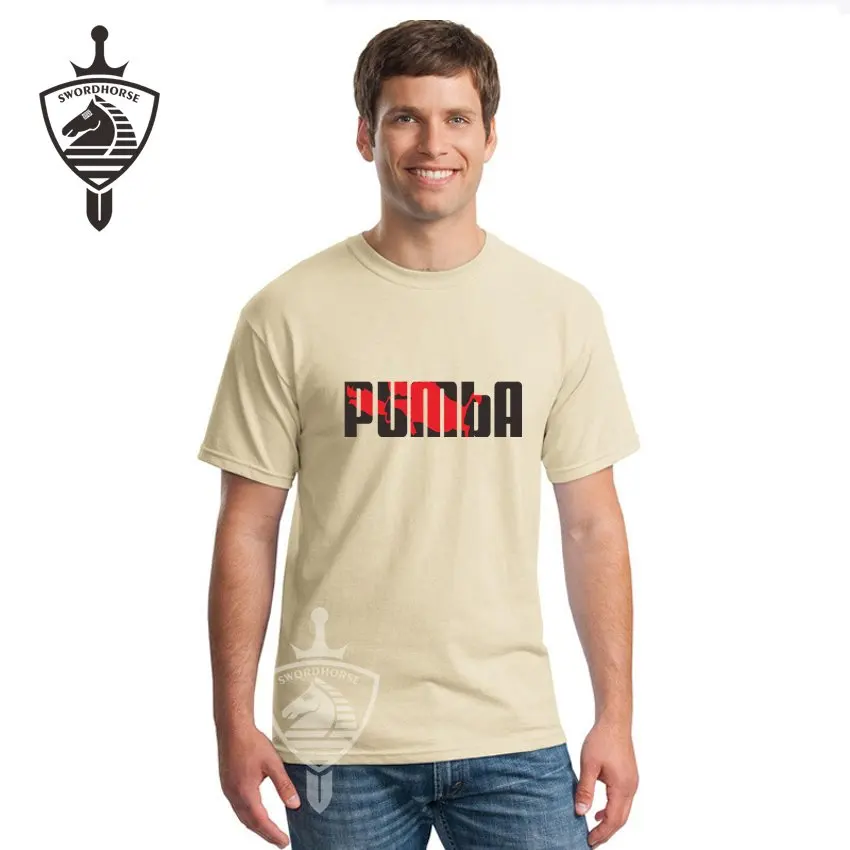 PUMBA новинка Мужская модная футболка для отдыха много цветов мужчин короткий