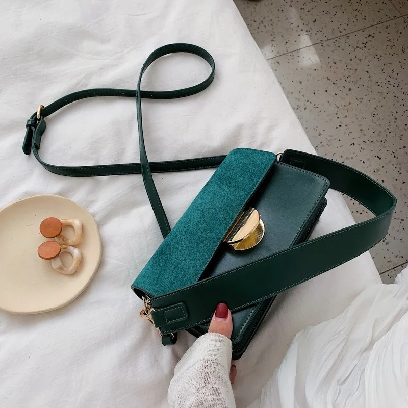 Замшевая женская сумка мессенджер в стиле ретро матовая 2019 Новая модная