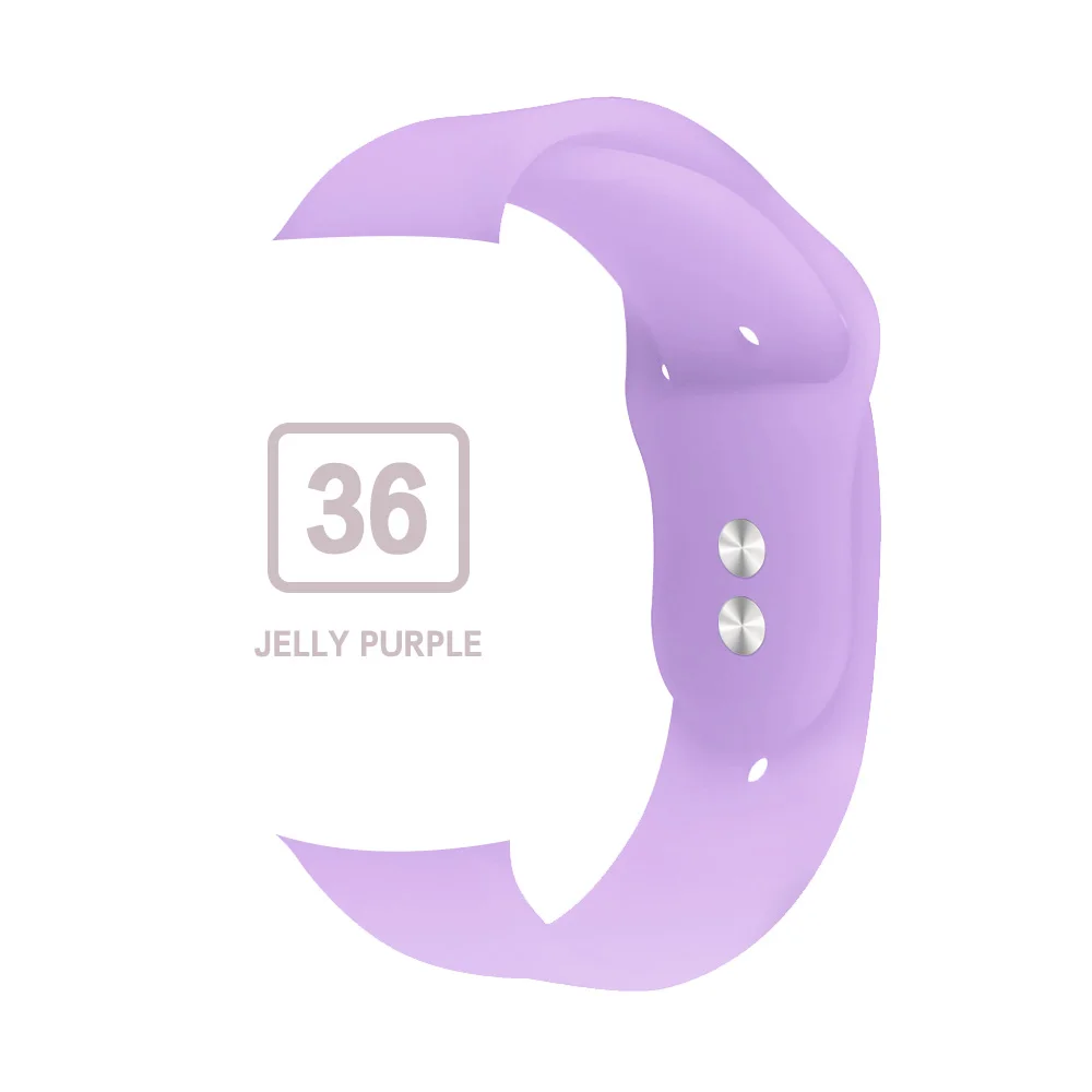 Мягкий силиконовый сменный спортивный ремешок для 38 мм Apple Watch Series1 2 3 4 5 42 мм наручный браслет ремешок для iWatch Sports Edition - Цвет ремешка: Jelly purple
