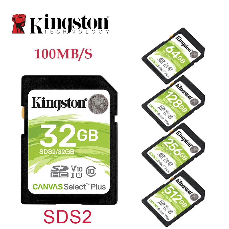 Kingston карты памяти SDS2 SDHC SDXC 32 ГБ Micro SD карта 64 Гб 128 256 512 C10 UHS-I флэш-карта для DV DC DSLR ILDC
