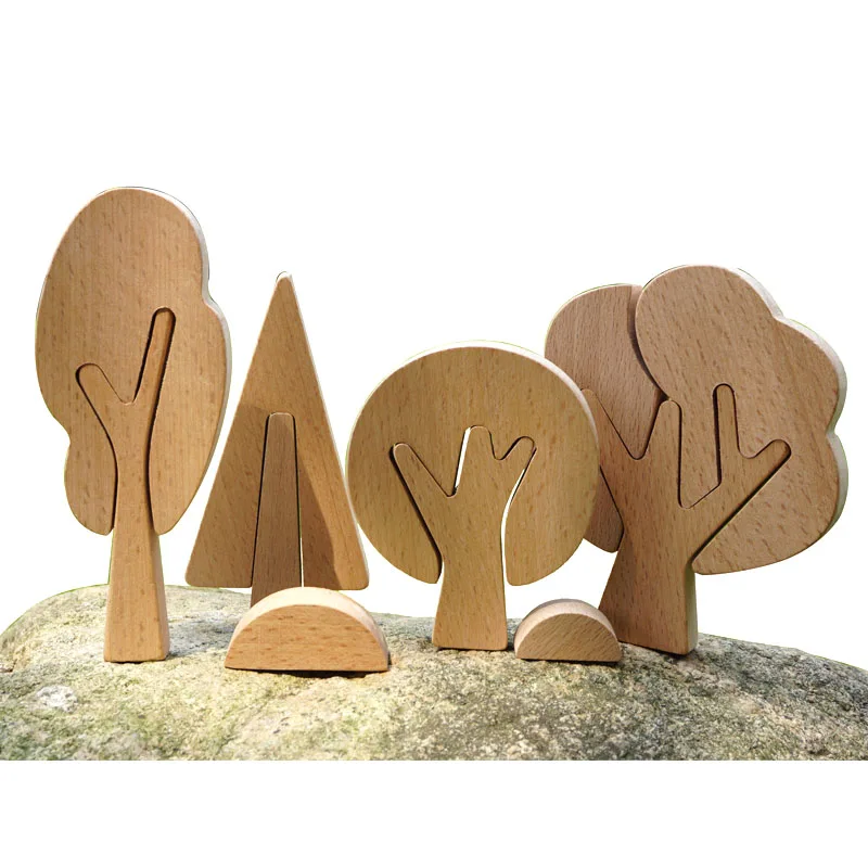 

Children's DIY painting hand painted tree solid wood beech log creative toys children's room decorations