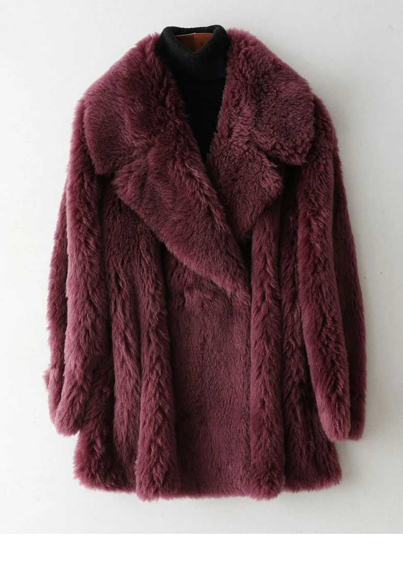 

Fur Jacket Direct Selling Top Fashion Wide-waisted Long Warm Fur V-neck 2020 Winter Women's Fur Coat Fashion Composite One 100%