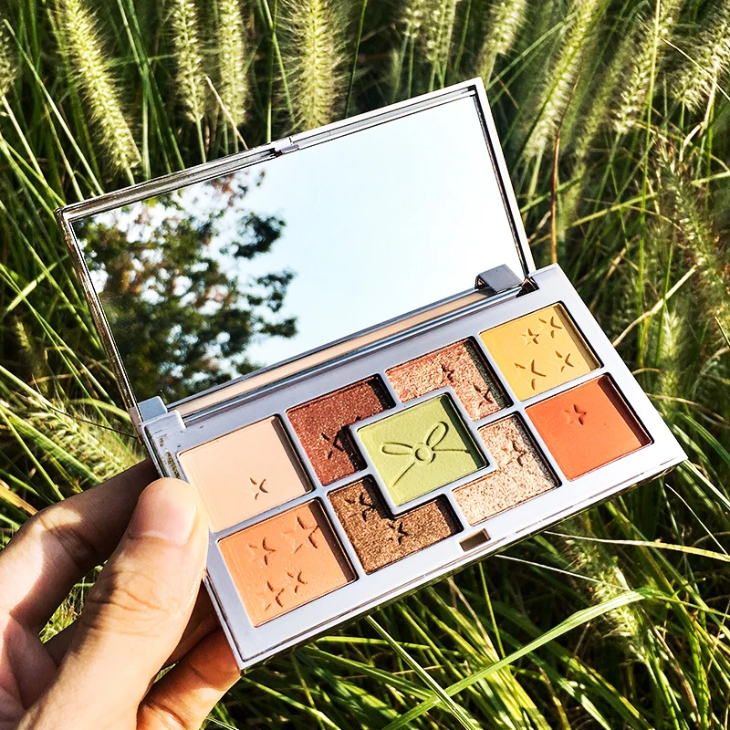 Палитра теней для век HOJO 9 цветов блестящие нюдовые тени матовые мерцающие