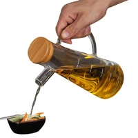 transparent glass oil bottle with handle heat resistant leakproof glass oil pots soy vinegar sauce container kitchen supplies