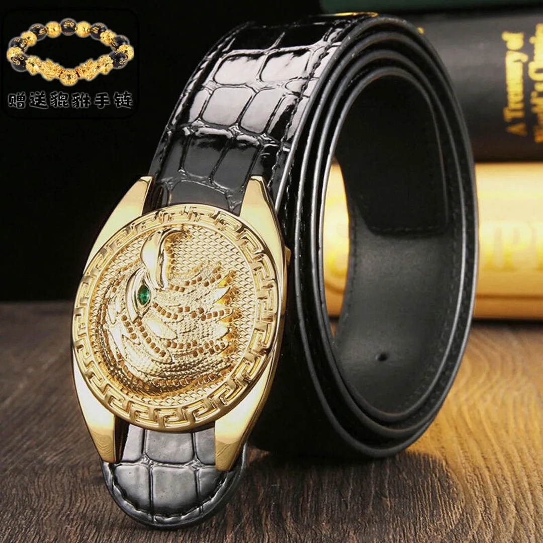 

BILLIONAIRE belts Cowhide leather men 2021 new arrival fashion Pattern quality casual buckle big size 100-125CM Free shipping