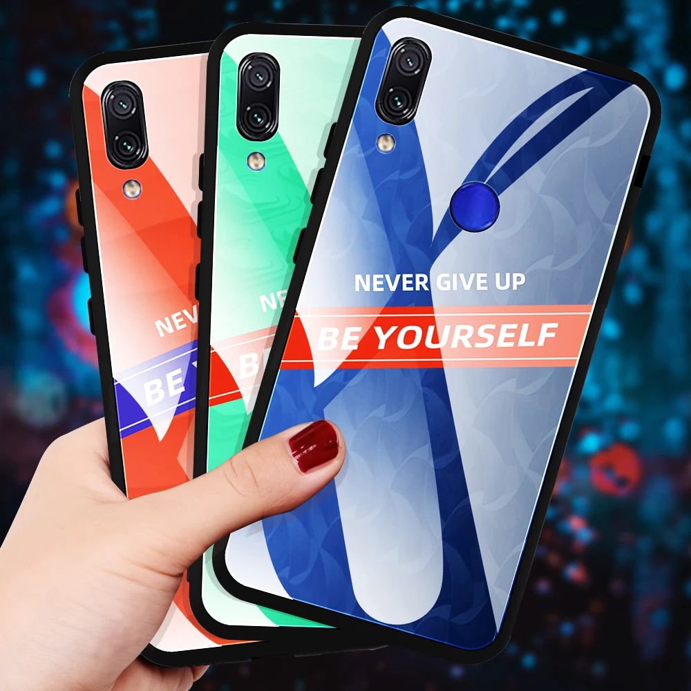Стеклянный чехол для Xiaomi Redmi 7 Note 8 Pro 7A красочный крутой защитный из закаленного