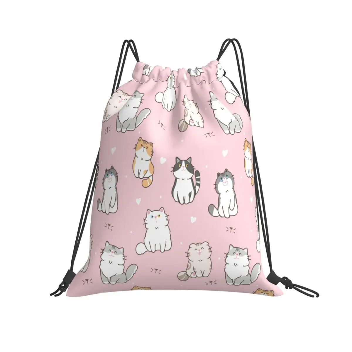 

Спортивная сумка, дорожная сумка на шнурке, милый мультяшный Кот с розовым принтом, уличный спортивный рюкзак для тренировок, плавания, фитн...