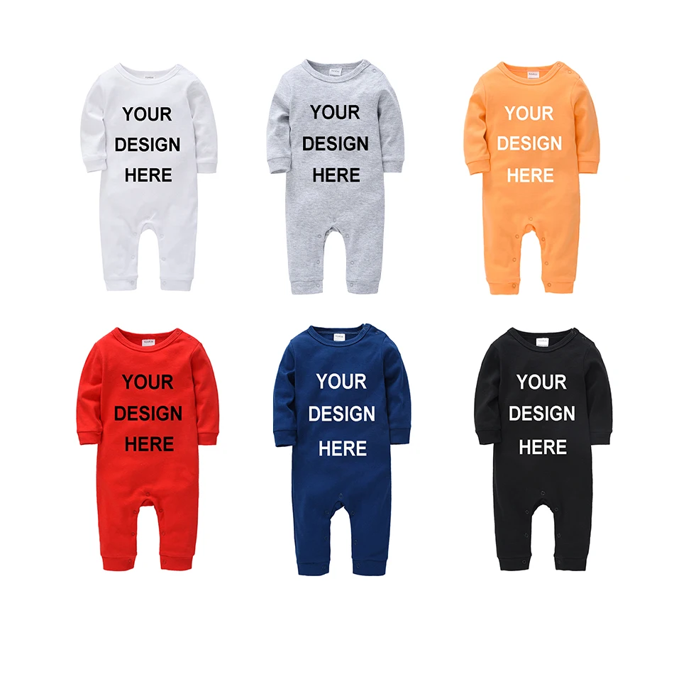 Roupas Bebe De customized боди для малышей однотонный персонализированный комбинезон