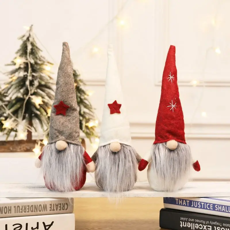 Рождественская длинная в плюшевой шляпе Tomte настольная Статуэтка Санта-Клауса Рождественская гном декорированная кукла украшения Праздничные рождественские подарки Decoracion Navidad