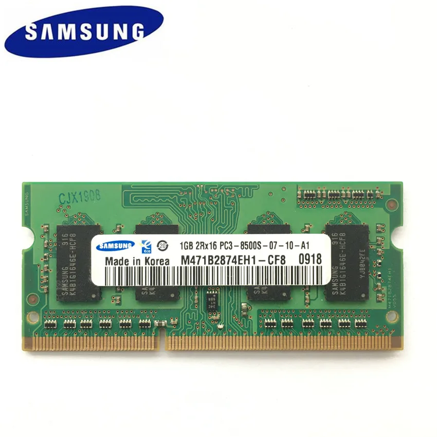 SAMSUNG 1 ГБ PC3 8500S DDR3 1066 МГц 1 Гб памяти ноутбука 1 г pc3 8500S 1066 МГц модуль ноутбука SODIMM ram