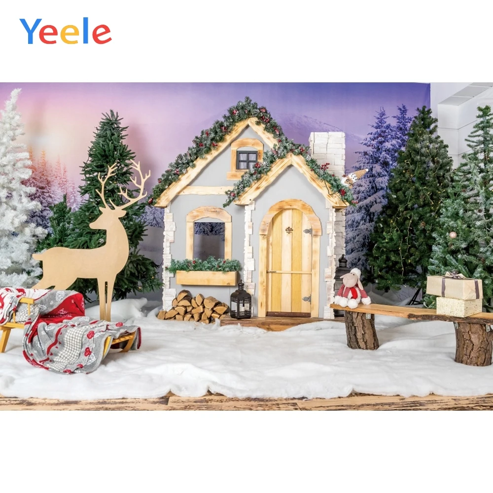 

Рождественская елка лося деревянный ковёр для дома Декор Детский день рождения фон фотография на заказ фотографический фон для фотостудии