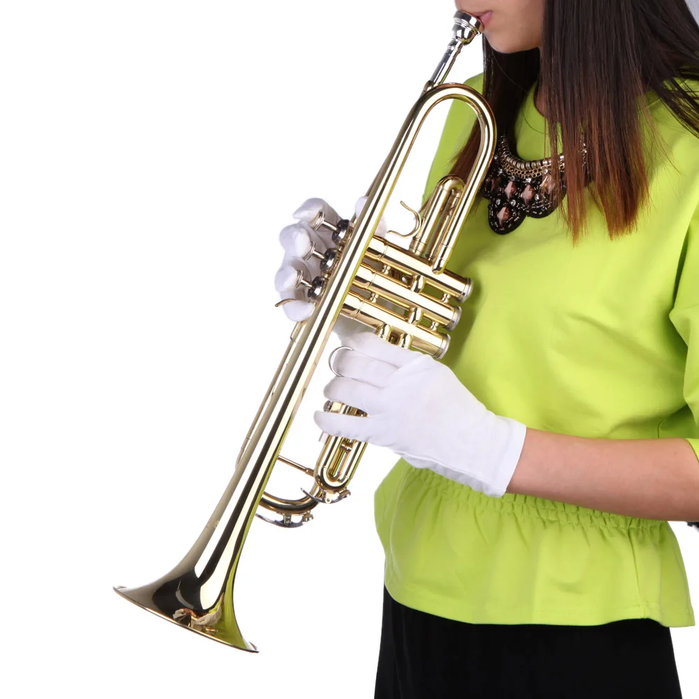 

Professional Brass Music Trumpet Bb B Flat Brass Exquisite with Mouthpiece Gloves