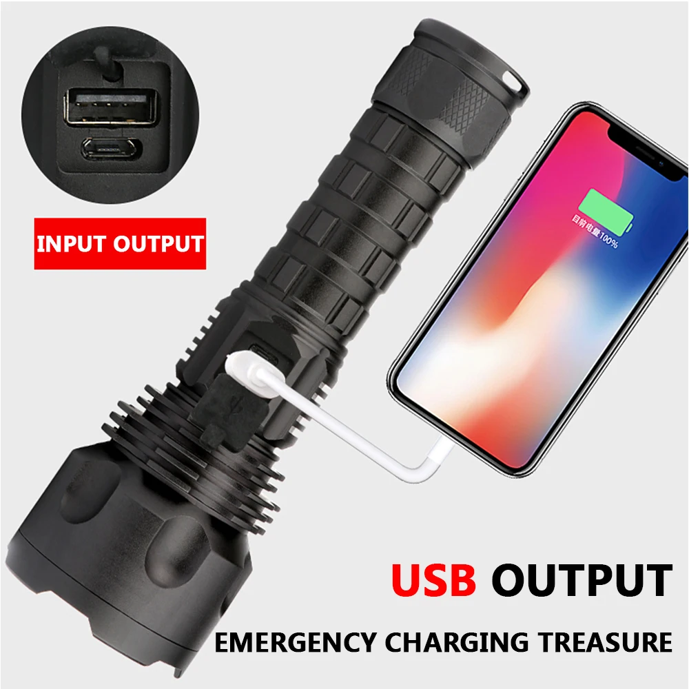 Водонепроницаемый светодиодный фонарик XP50 с зарядкой от USB 2020 | Лампы и освещение