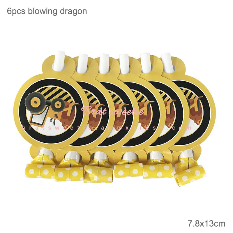 CONST blow dragon Строительные вечерние Предупреждение ющий стикер ленты DIY инженерный автомобиль экскаватор тема детский день рождения, день рождение мальчика вечерние украшения - Цвет: CONST blow dragon