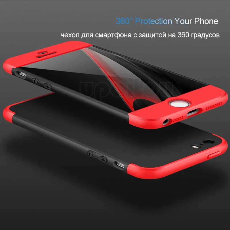 Чехол UPaitou с полным покрытием на 360 градусов красные чехлы для iPhone 5 5S SE Роскошный