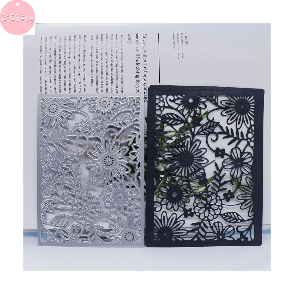 Цветок рамки Slimline карты металлический Трафаретный вырубной штамп форма для