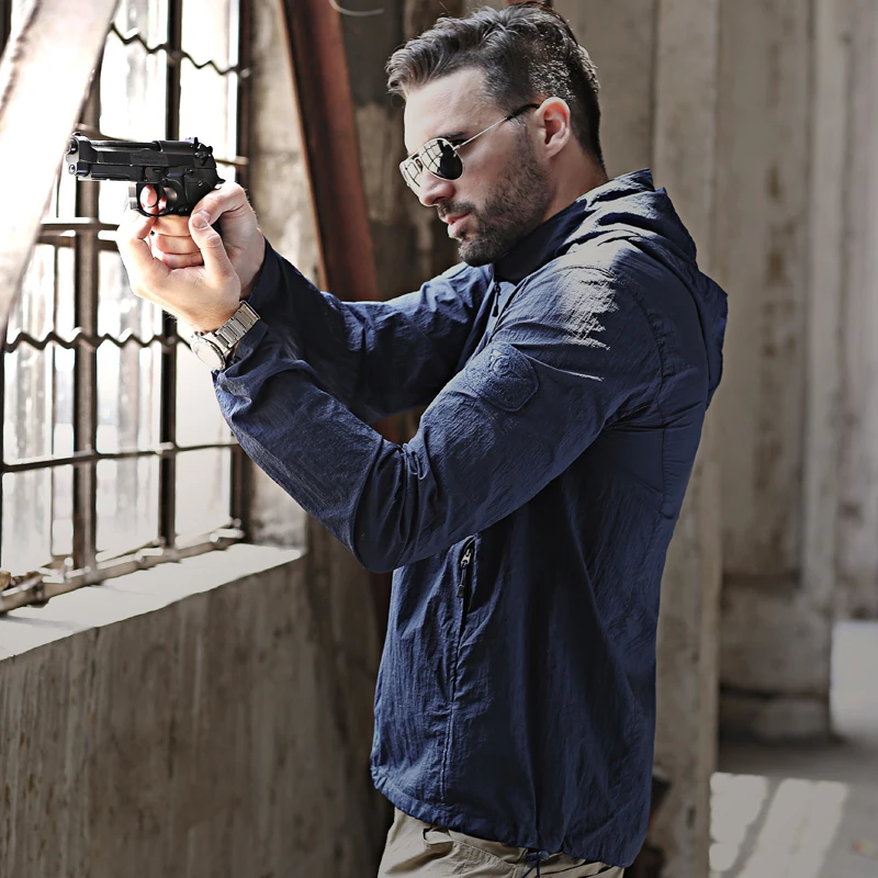 Лето анти УФ быстро сохнут Водонепроницаемый дышащей кожи куртка для мужчин на