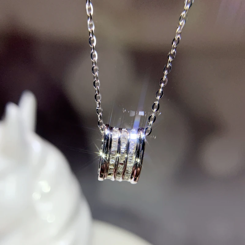 

Huitan New Trendy Pendant Necklace for Women Luxury Inlaid Brilliant Cubic Zirconia Wedding Engagement Simple Elegant Necklaces