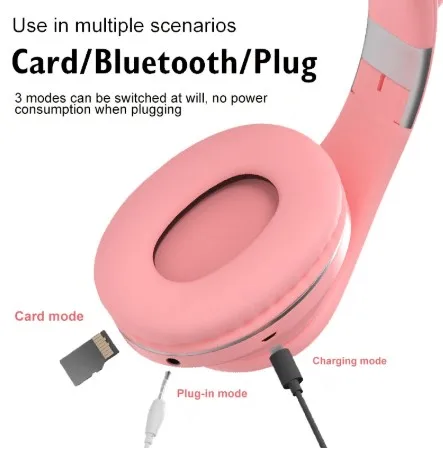 

News Cat Earphones Wireless Headphones Muisc Stereo Bluetooth Headphone With Microphone Children Daughter Earpieces Headset Gift