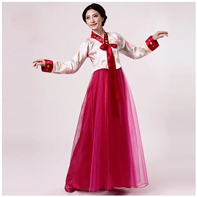 

Korean Hanbok Traditional Style National Yarn Dress for Women Wedding Dance Performance Costume Elegant Clothing Retro Party