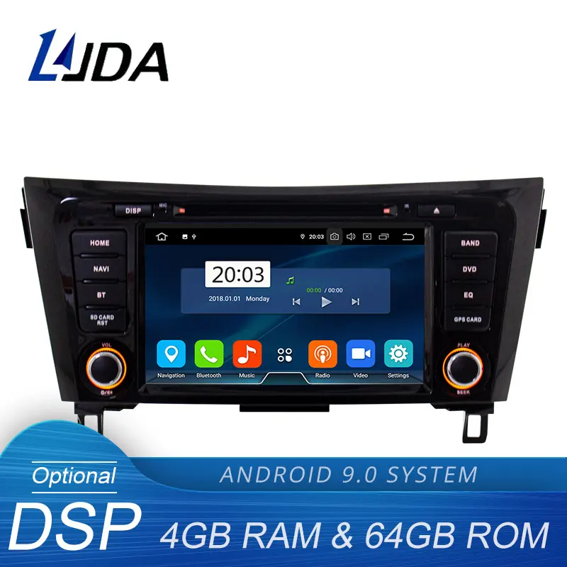 LJDA Android 9 0 автомобильный dvd плеер для NISSAN Qashqai X Trail 2014 2018 Мультимедиа GPS Навигация