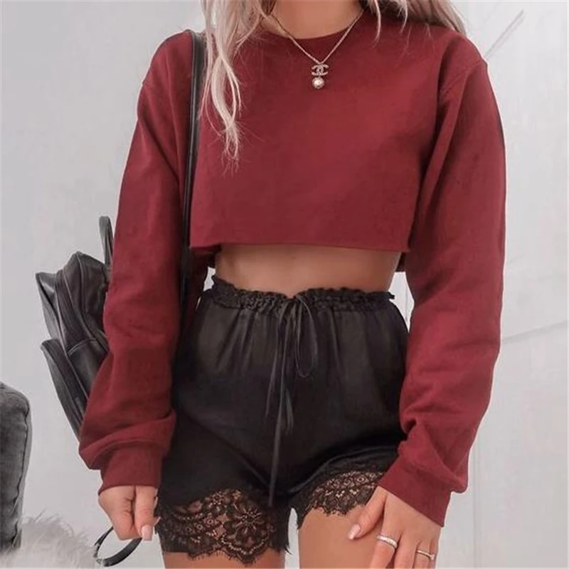 Модная футболка женский укороченный топ осенняя полосатая свободная Женский