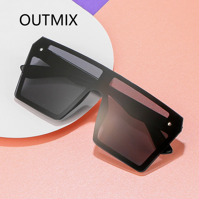 

Classic Black Oversized Sunglasses Women Brand Designer Square Sun Glasses Colorful Mirror Goggle Driving Shade Eyewear Men's UV