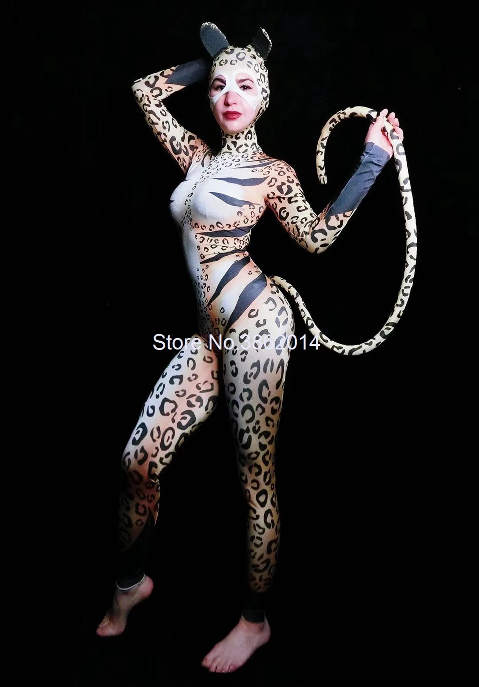 Милый костюм талисмана кота головной убор комплект из двух предметов Женский для