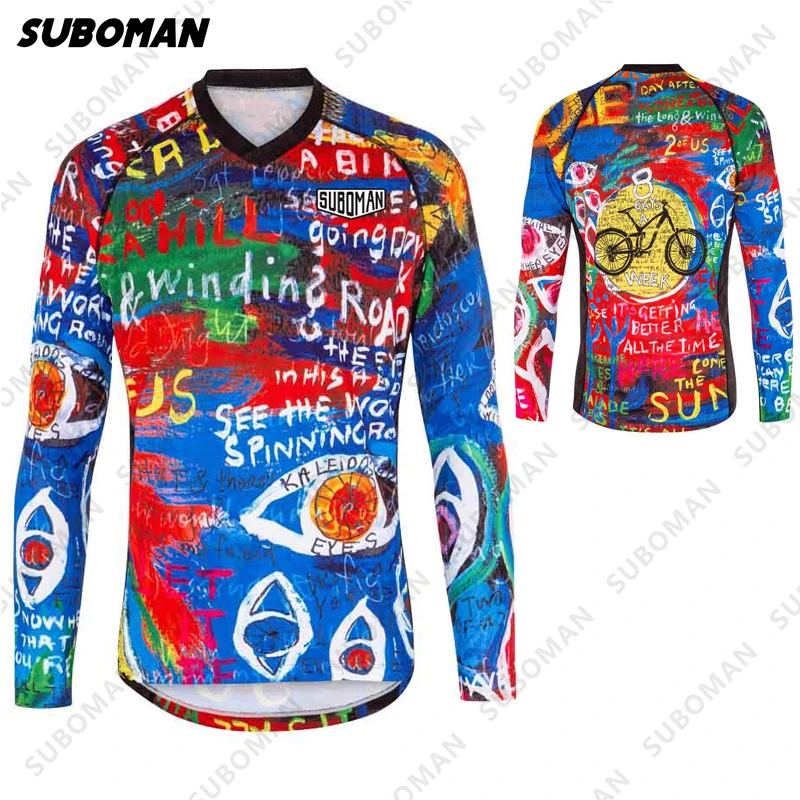 

2021 Suboman мужские майки для горного велосипеда с длинным рукавом, рубашки для горного велосипеда, для внедорожника, для мотоцикла, для трюков, ...