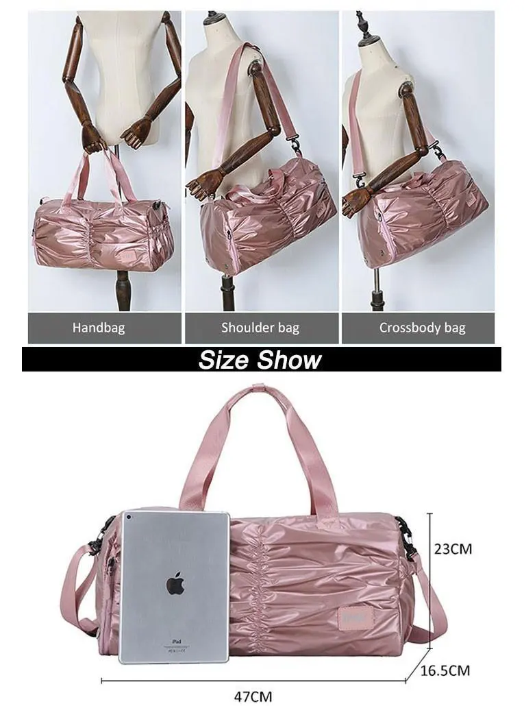Nieuwe водоотталкивающий PU Reistas Roze ручная сумка для йоги Handtas voor Schoenen Droog Nat Duffle Tassen Schoudertas Vrouwen Reizen