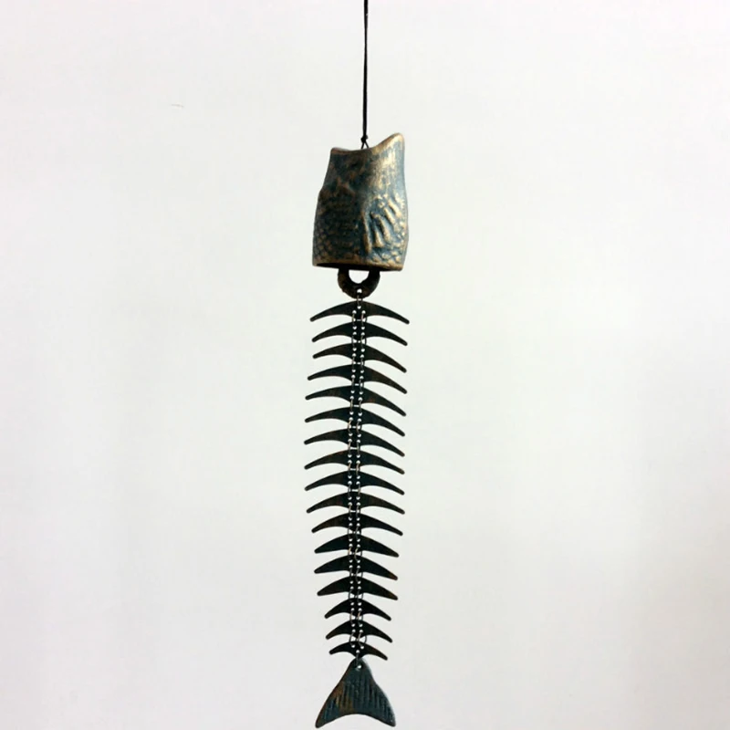 

Fishbones Wind Chimes Classic Retro Fish Bone Wind Chimes Ornaments Metal Wind Chimes Garden Living Room Balcony Decor YG