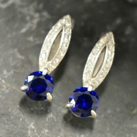 fashion blue diamond engagement anniversary earrings