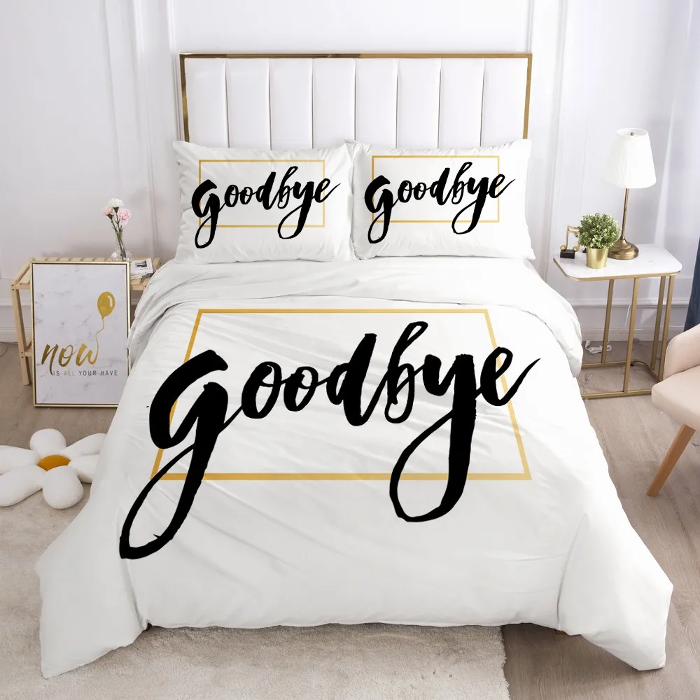 

3D Letter Pattern Design Duvet Cover Sets Bedding Set Comforter Covers Pillow Cases 173*230 230*230 265*230 180*210 Bed