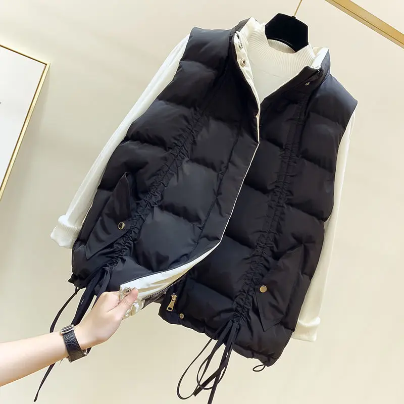 

2021 Autumn Winter Women Vest Fashion Female Short Sleeveless Vests Jacket Warm Cotton Jacket Women Sleeveless Jackets Y129