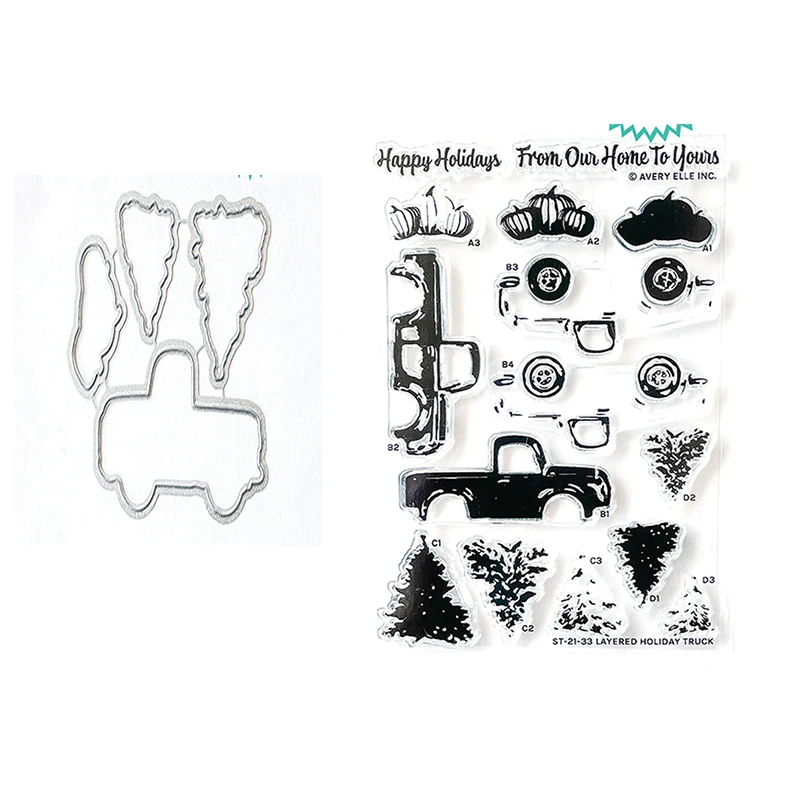 

Christmas Car Metal Cutting Dies Scrapbook Diary Decoration Embossing 2021 New DIY Greeting Card Handmade Arrival
