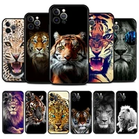 animal lion tiger phone case for iphone 13 pro 12 mini 11 pro max xr x 7 8 6 6s plus xs max 5s se 2020 cover coque