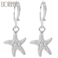 doteffil 925 sterling silver starfish drop earrings for women lady fashion wedding engagement party jewelry